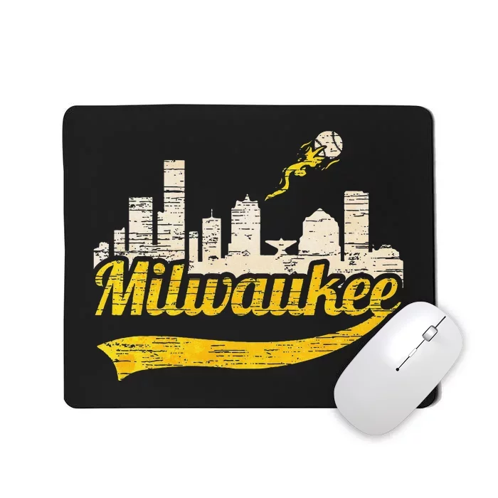 Milwaukee Baseball Home Run City Skyline Mousepad