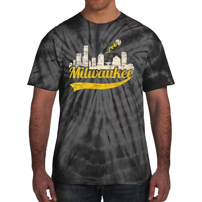 Milwaukee Baseball Home Run City Skyline Tie-Dye T-Shirt