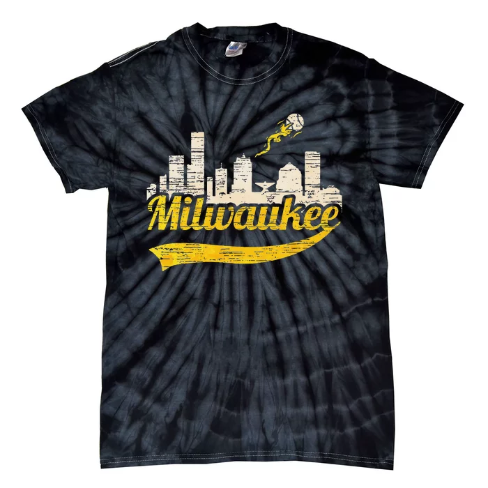 Milwaukee Baseball Home Run City Skyline Tie-Dye T-Shirt