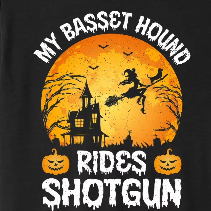 My Basset Hound Rides Shotgun Halloween ChromaSoft Performance T-Shirt