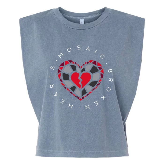 Mosaic Broken Hearts Garment-Dyed Women's Muscle Tee