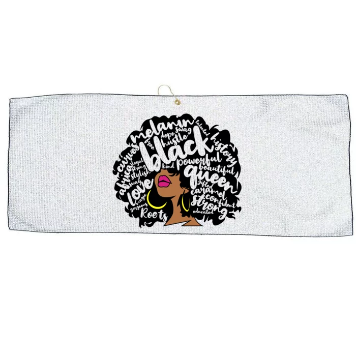 Melanin Black History Month October Afro Word Art Cool Gift Large Microfiber Waffle Golf Towel