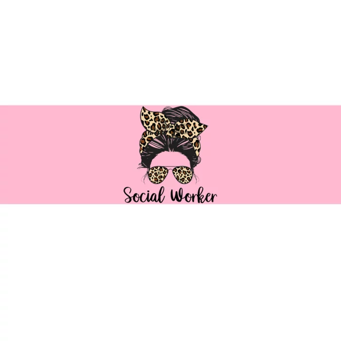 Messy Bun Hair With Sunglasses Social Worker Bumper Sticker