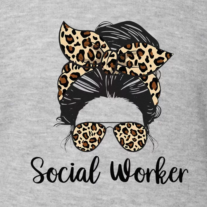 Messy Bun Hair With Sunglasses Social Worker Toddler Sweatshirt