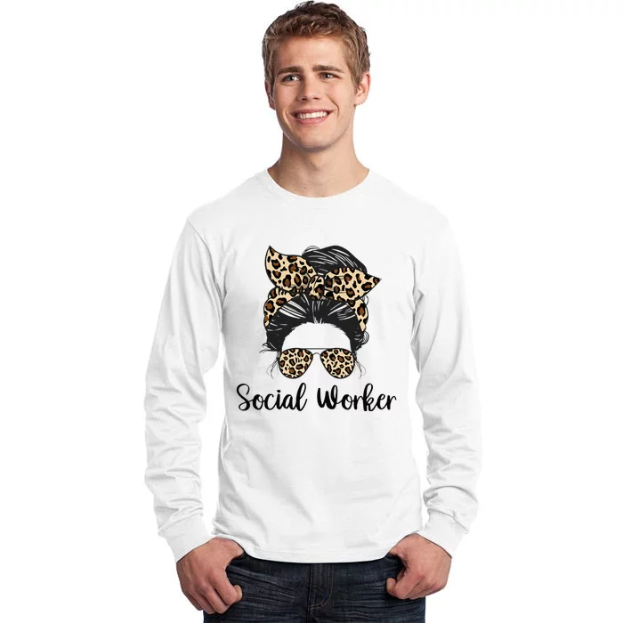 Messy Bun Hair With Sunglasses Social Worker Tall Long Sleeve T-Shirt