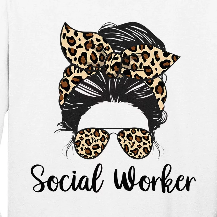 Messy Bun Hair With Sunglasses Social Worker Tall Long Sleeve T-Shirt