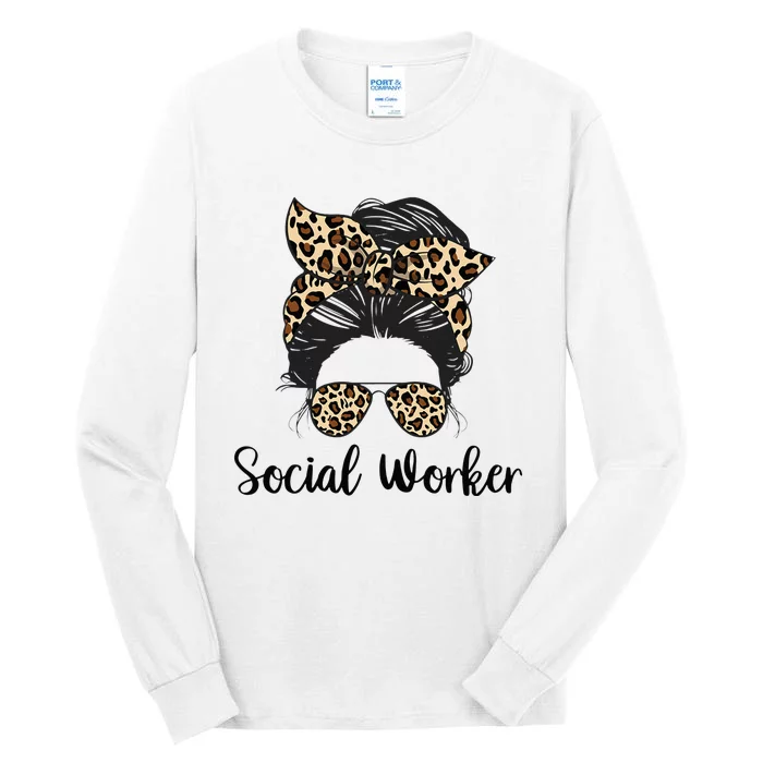 Messy Bun Hair With Sunglasses Social Worker Tall Long Sleeve T-Shirt