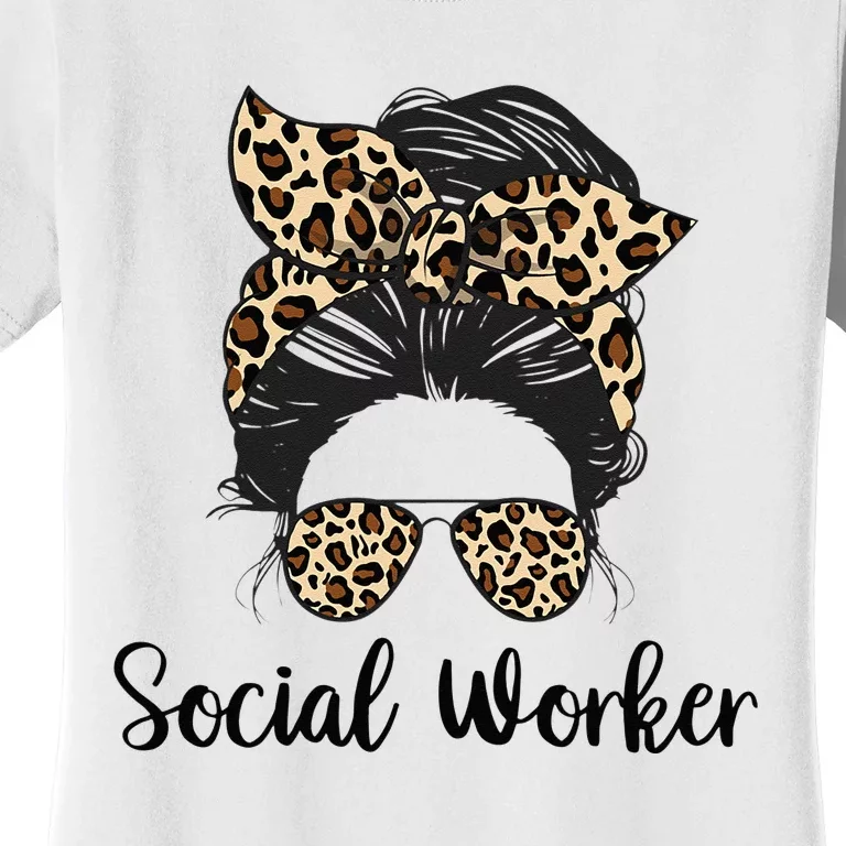 Messy Bun Hair With Sunglasses Social Worker Women's T-Shirt