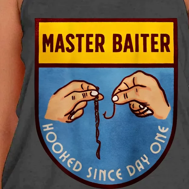 Master Baiter Hooked Since Day One Women's Knotted Racerback Tank