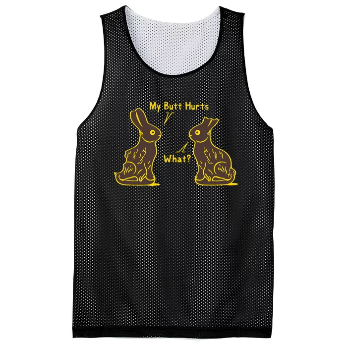 My Butt Hurts What Funny Easter Bunny Mesh Reversible Basketball Jersey Tank