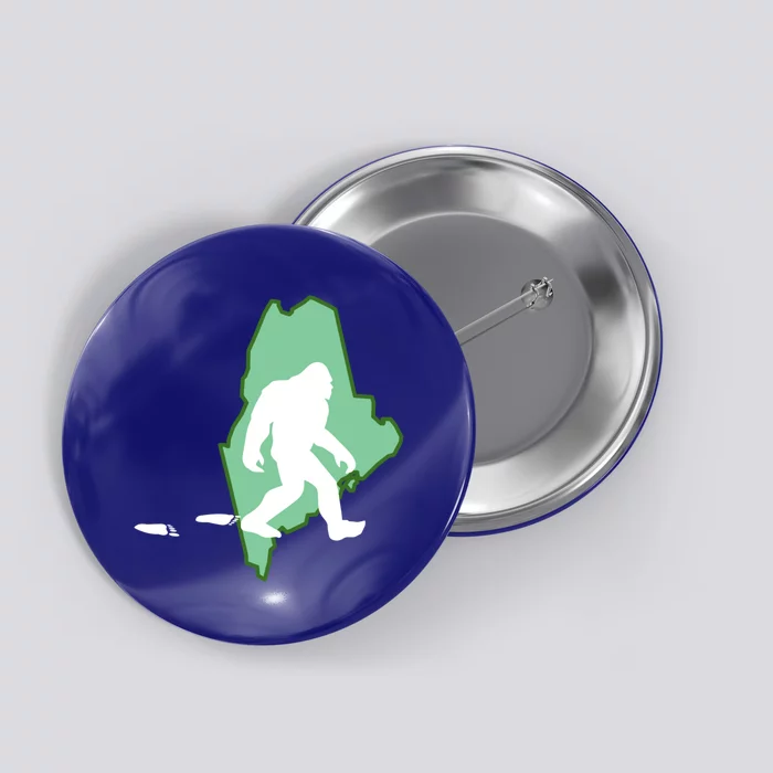 Maine Bigfoot Hunter State Great Gift Button