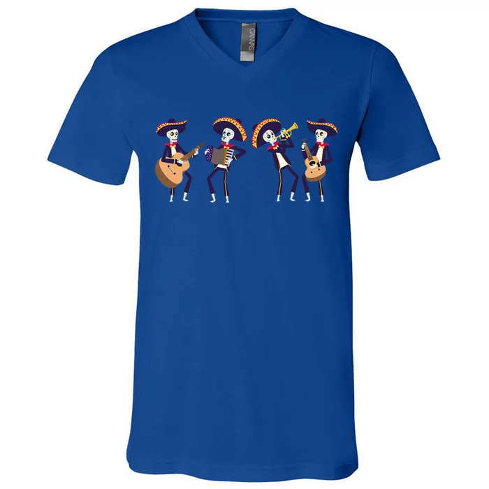 Mariachi Band Halloween V-Neck T-Shirt