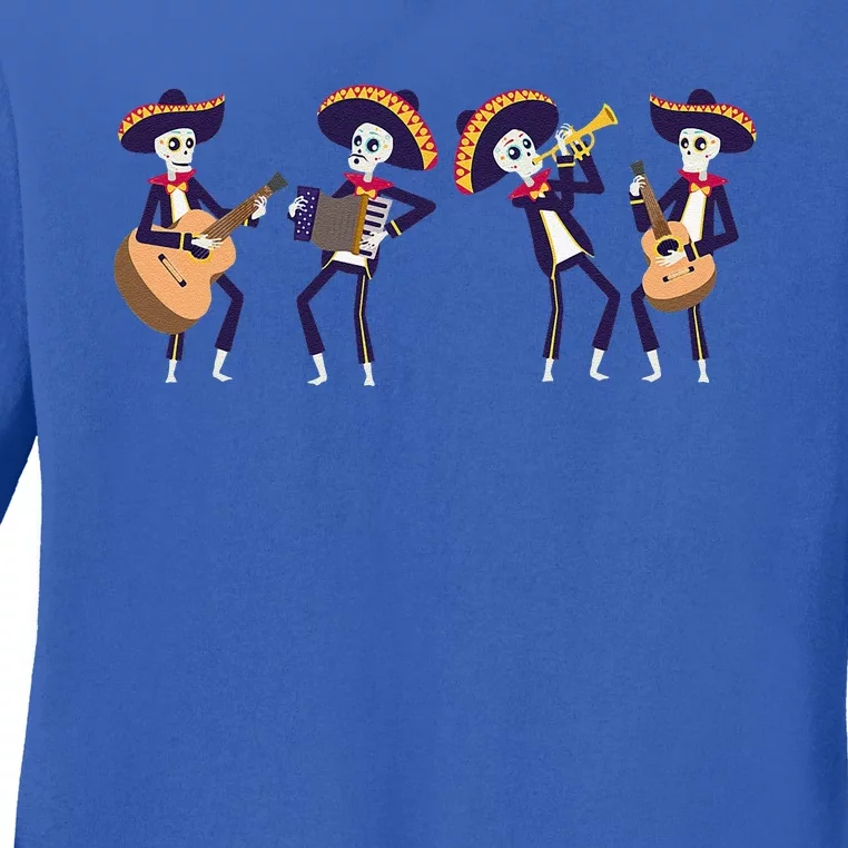 Mariachi Band Halloween Ladies Long Sleeve Shirt