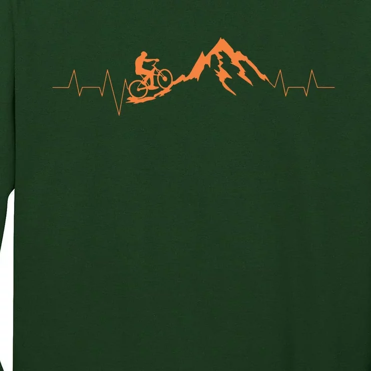 Mountain Bike Heartbeat Cute Bike Heartbeat Tall Long Sleeve T-Shirt