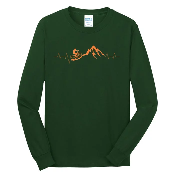 Mountain Bike Heartbeat Cute Bike Heartbeat Tall Long Sleeve T-Shirt