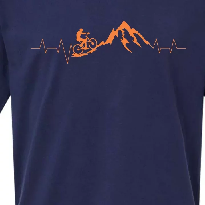 Mountain Bike Heartbeat Cute Bike Heartbeat Sueded Cloud Jersey T-Shirt