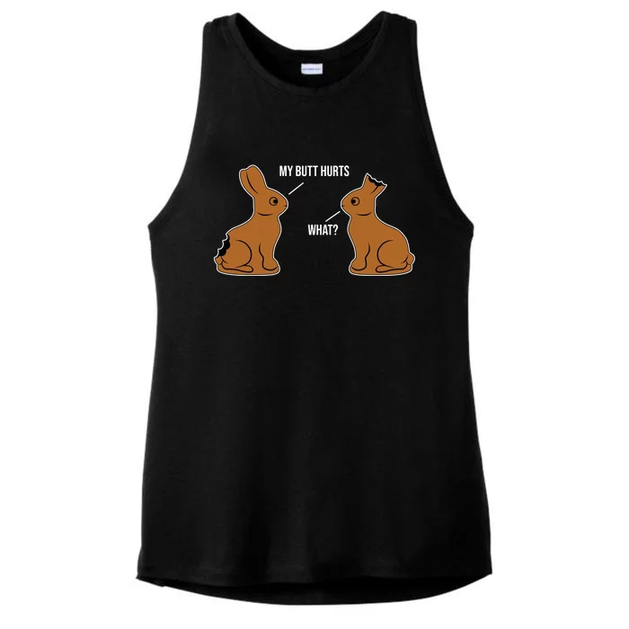 My Butt Hurts Chocolate Easter Bunny Funny Ladies Tri-Blend Wicking Tank