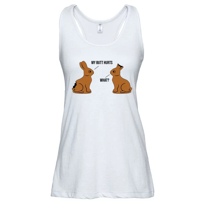 My Butt Hurts Chocolate Easter Bunny Funny Ladies Essential Flowy Tank