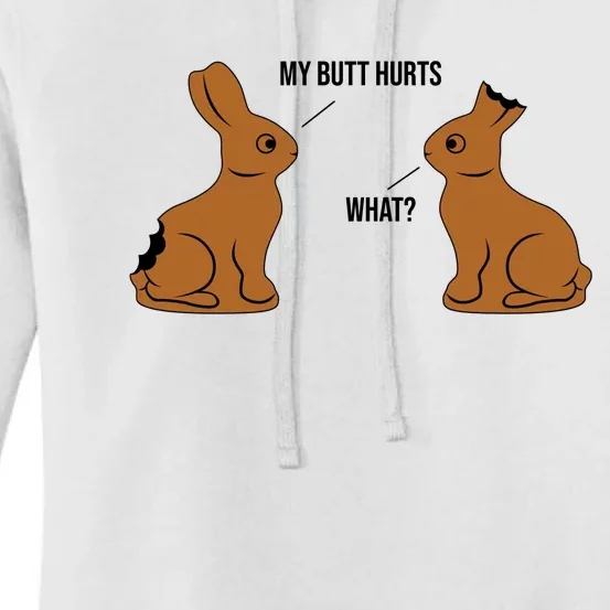 My Butt Hurts Chocolate Easter Bunny Funny Women's Pullover Hoodie