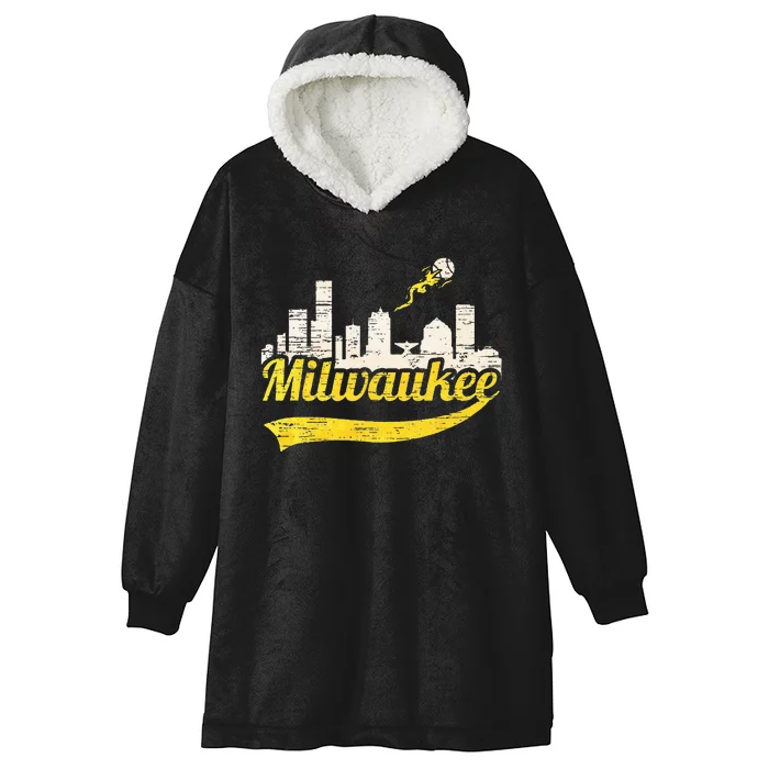 Milwaukee Baseball Home Run City Skyline Hooded Wearable Blanket