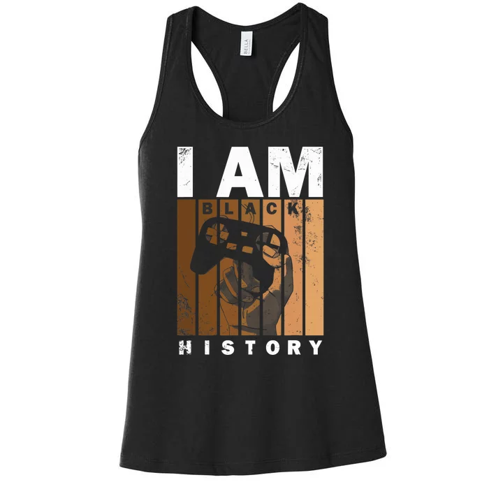 Melanin Black History Month Design For Video Games Lovers Women's Racerback Tank