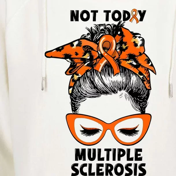 Messy Bun Hair Multiple Sclerosis Awareness Womens Funnel Neck Pullover Hood