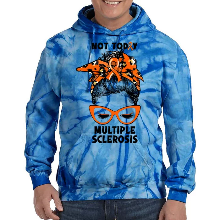 Messy Bun Hair Multiple Sclerosis Awareness Tie Dye Hoodie