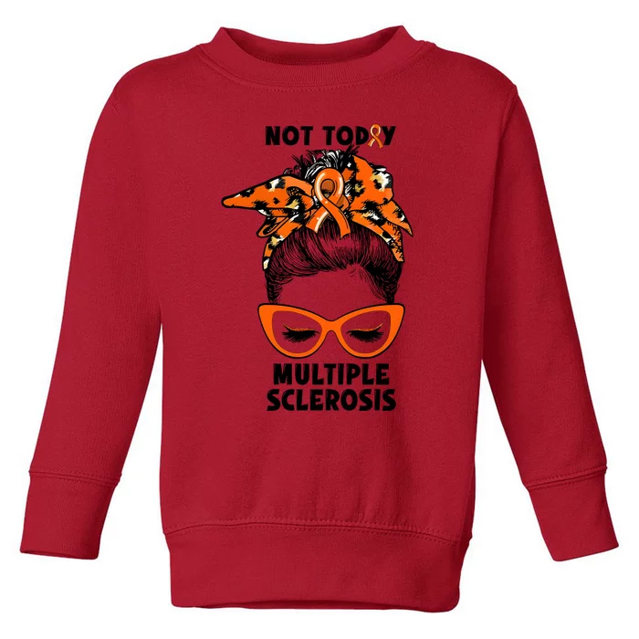 Messy Bun Hair Multiple Sclerosis Awareness Toddler Sweatshirt