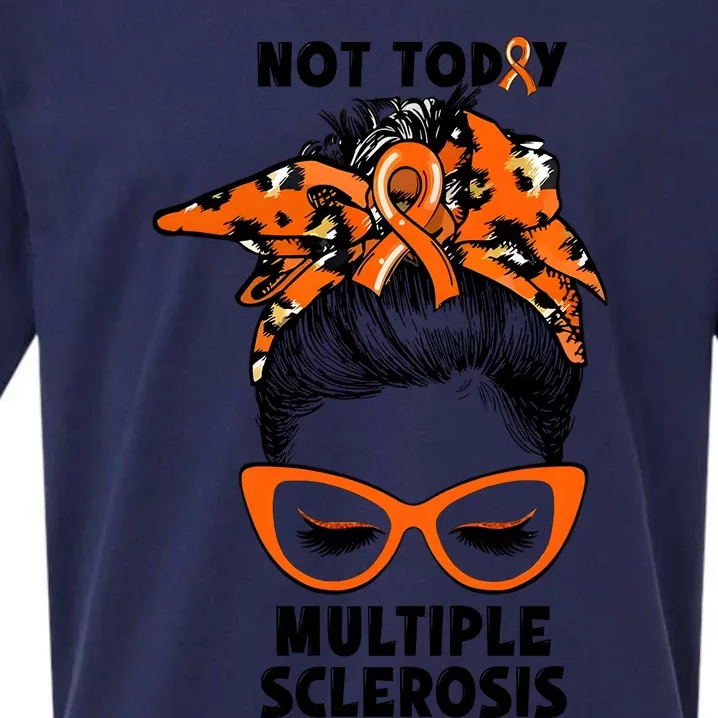 Messy Bun Hair Multiple Sclerosis Awareness Sueded Cloud Jersey T-Shirt