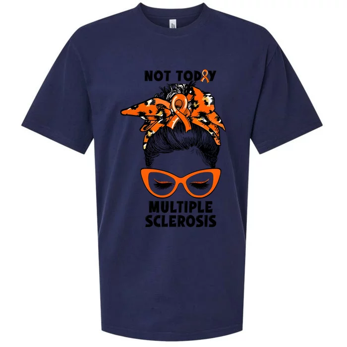 Messy Bun Hair Multiple Sclerosis Awareness Sueded Cloud Jersey T-Shirt