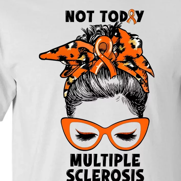 Messy Bun Hair Multiple Sclerosis Awareness Tall T-Shirt