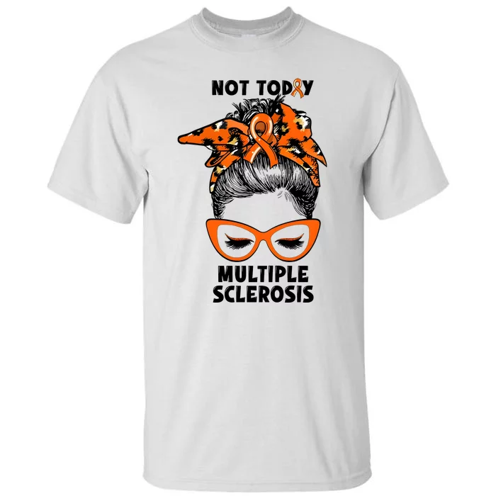 Messy Bun Hair Multiple Sclerosis Awareness Tall T-Shirt