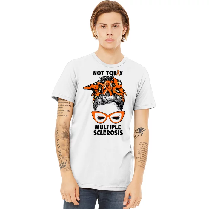 Messy Bun Hair Multiple Sclerosis Awareness Premium T-Shirt