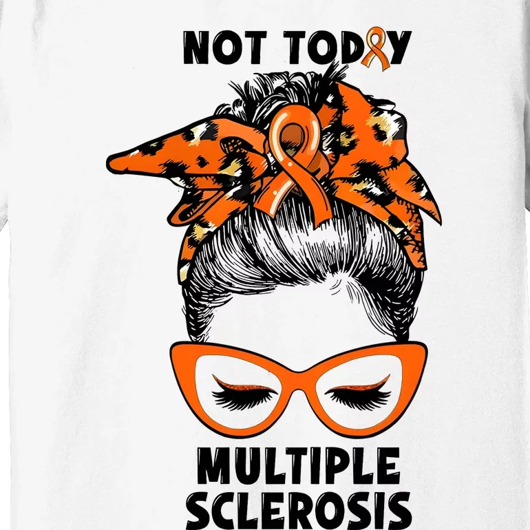 Messy Bun Hair Multiple Sclerosis Awareness Premium T-Shirt