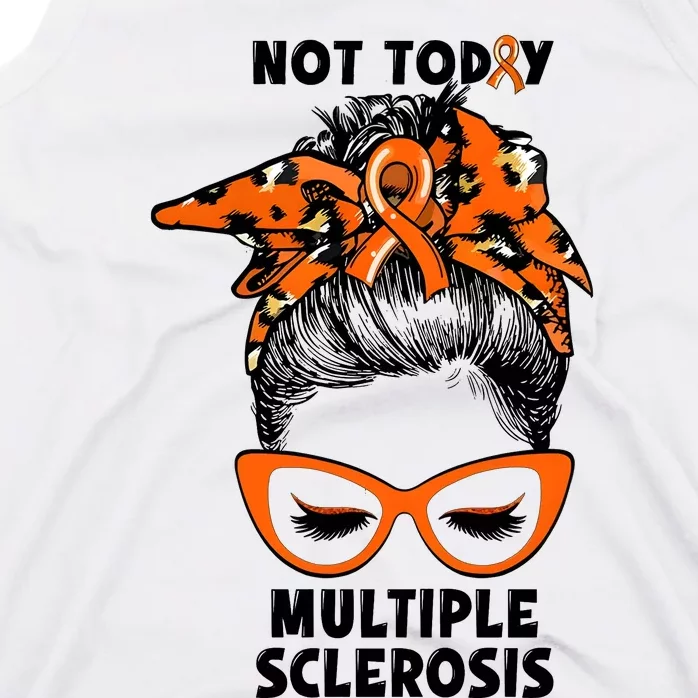 Messy Bun Hair Multiple Sclerosis Awareness Tank Top