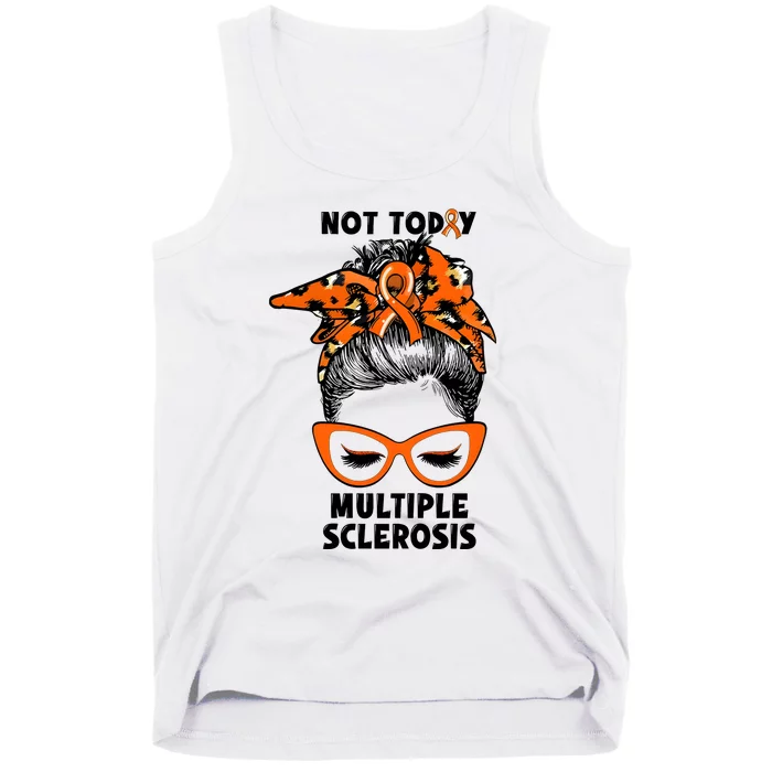 Messy Bun Hair Multiple Sclerosis Awareness Tank Top