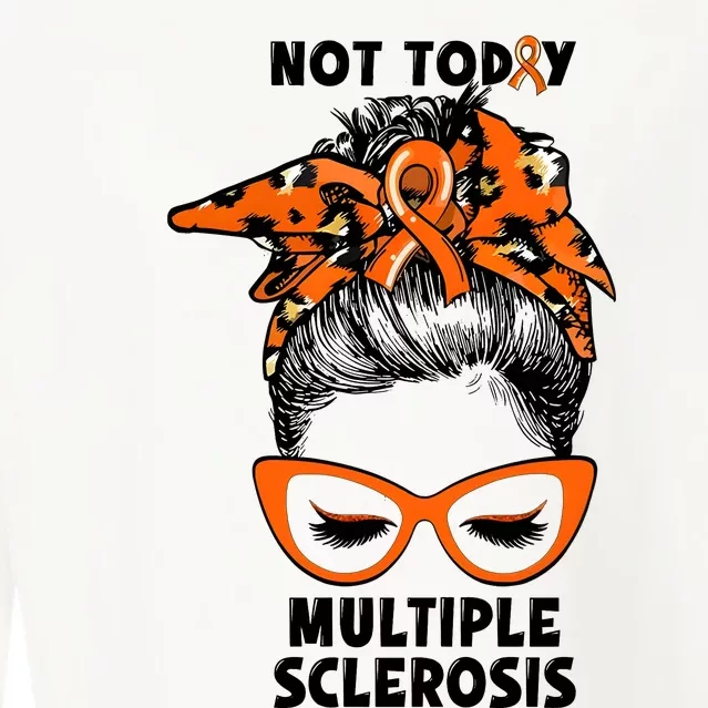 Messy Bun Hair Multiple Sclerosis Awareness Cropped Pullover Crew