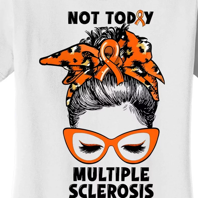 Messy Bun Hair Multiple Sclerosis Awareness Women's T-Shirt