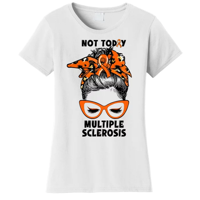 Messy Bun Hair Multiple Sclerosis Awareness Women's T-Shirt