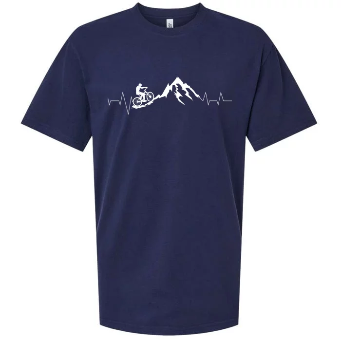 Mountain Bike Heartbeat Cute Bike Heartbeat Gift Sueded Cloud Jersey T-Shirt