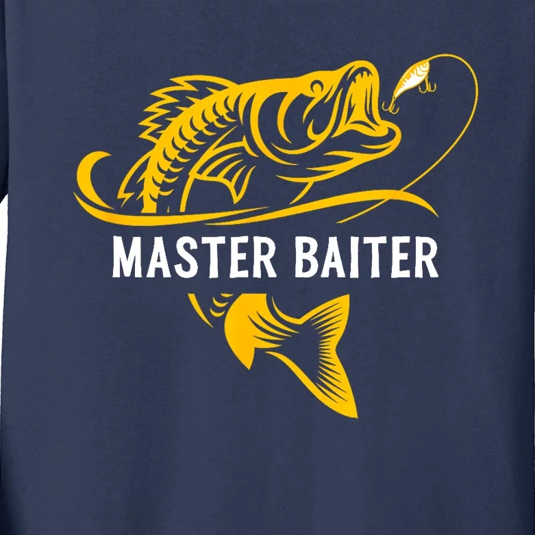 Master Baiter Hoocker Funny Fishing Gift Kids Long Sleeve Shirt