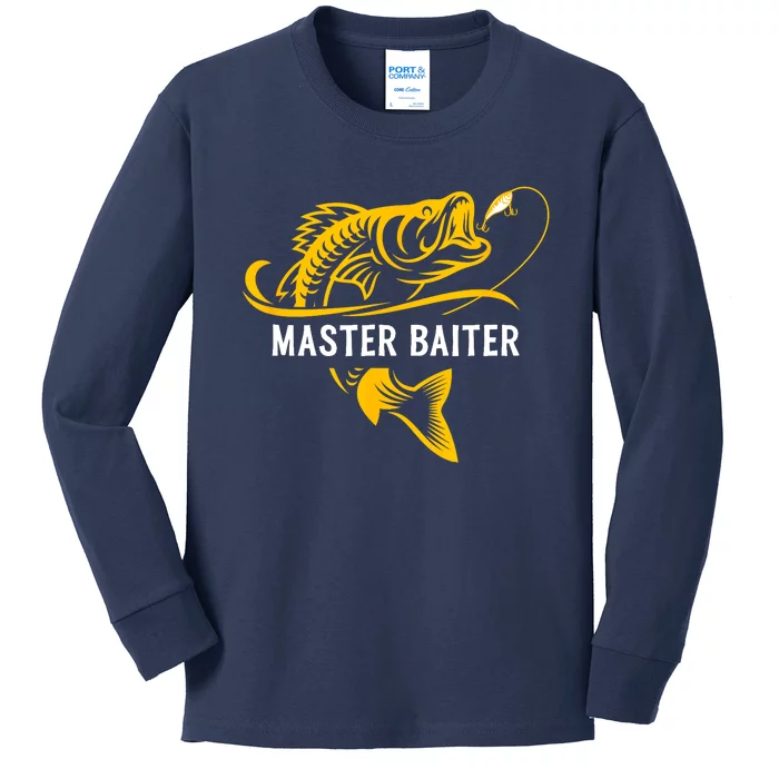 Master Baiter Hoocker Funny Fishing Gift Kids Long Sleeve Shirt