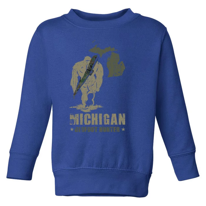 Michigan Bigfoot Hunter Sasquatch Hunting Great Gift Toddler Sweatshirt