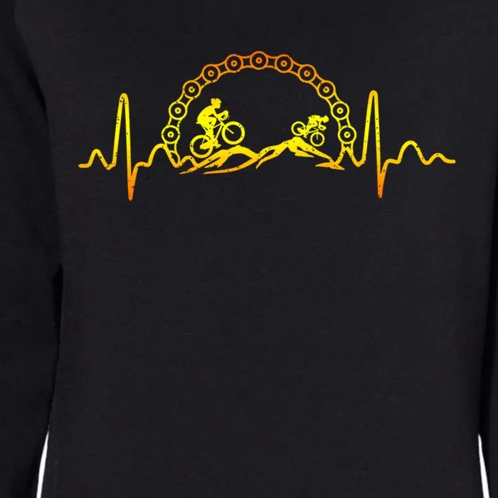 Mountain Bike Heartbeat Bicycle Cute Mountain Biking Funny Gift Womens California Wash Sweatshirt