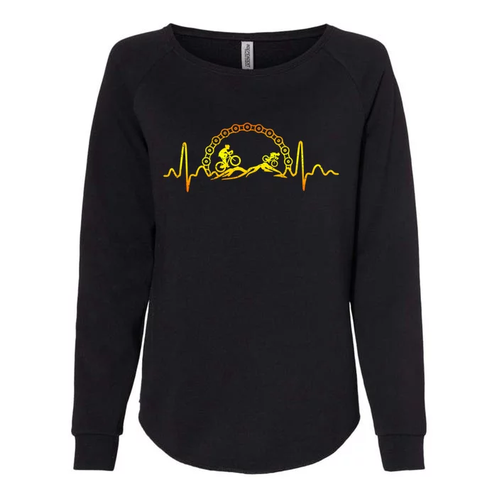 Mountain Bike Heartbeat Bicycle Cute Mountain Biking Funny Gift Womens California Wash Sweatshirt