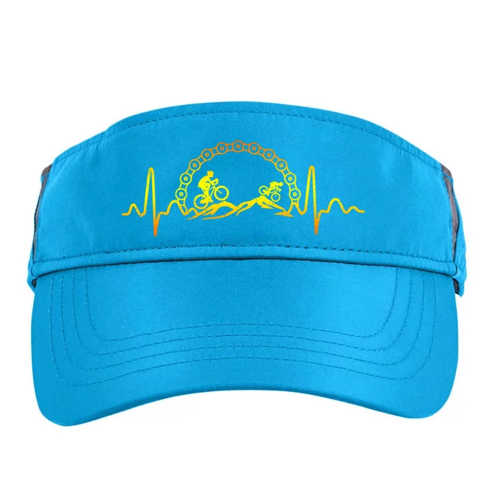 Mountain Bike Heartbeat Bicycle Cute Mountain Biking Funny Gift Adult Drive Performance Visor