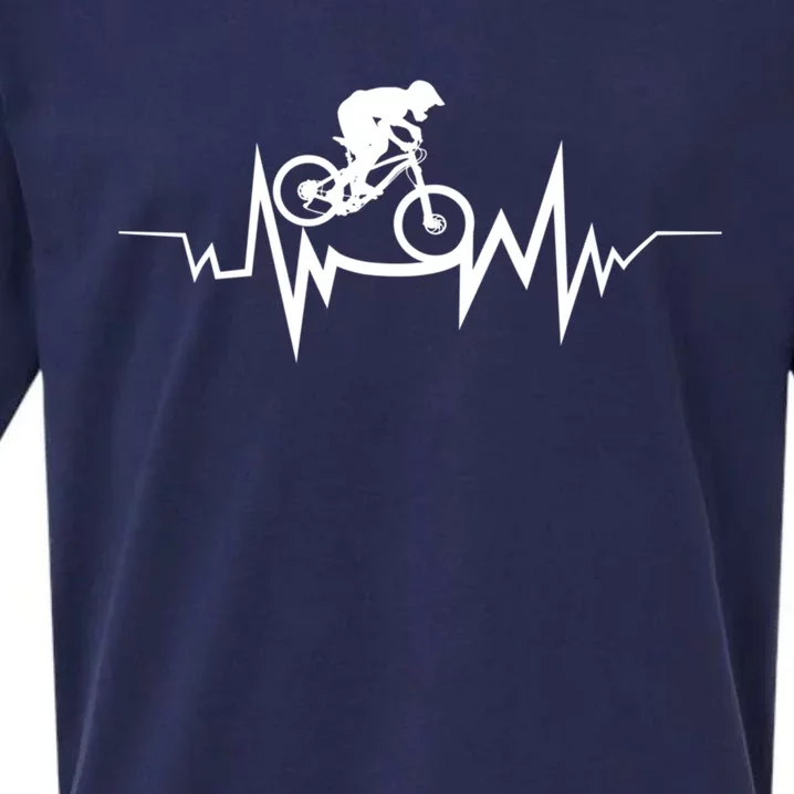 Mountain Bike Heartbeat Cool Quote For Bike Fans Gift Sueded Cloud Jersey T-Shirt