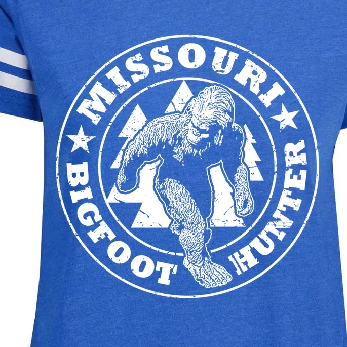 Missouri Bigfoot Hunter Believe State Pride Gift Enza Ladies Jersey Football T-Shirt