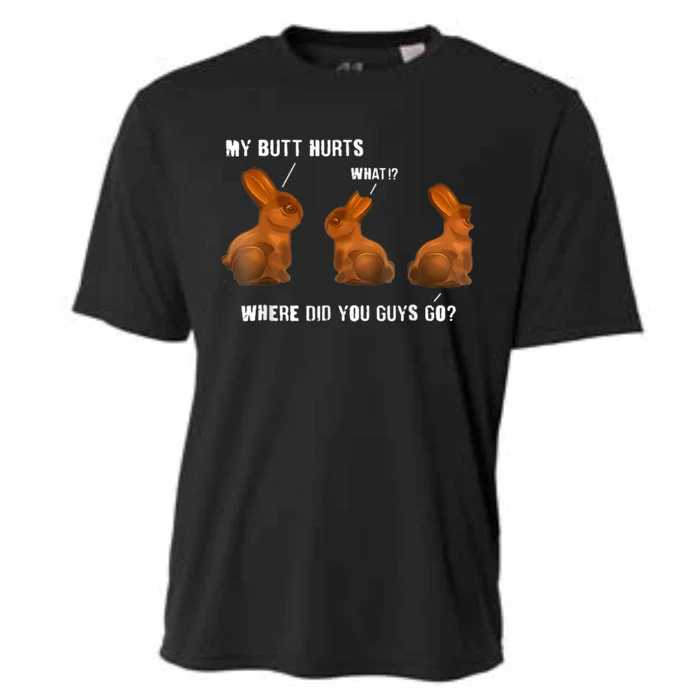 My Butt Hurts Chocolate Bunny Easter Funny Cooling Performance Crew T-Shirt