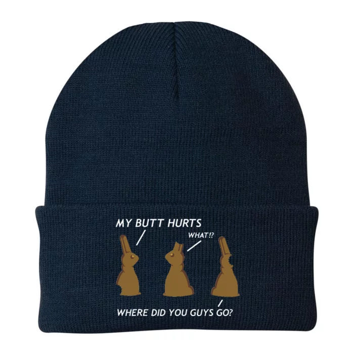 My Butt Hurts Chocolate Bunny Easter Funny Knit Cap Winter Beanie